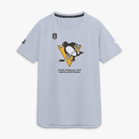 Men's Fanatics Gray Pittsburgh Penguins 2026 Stanley Cup Playoffs Authentic Pro Rink Performance T-Shirt