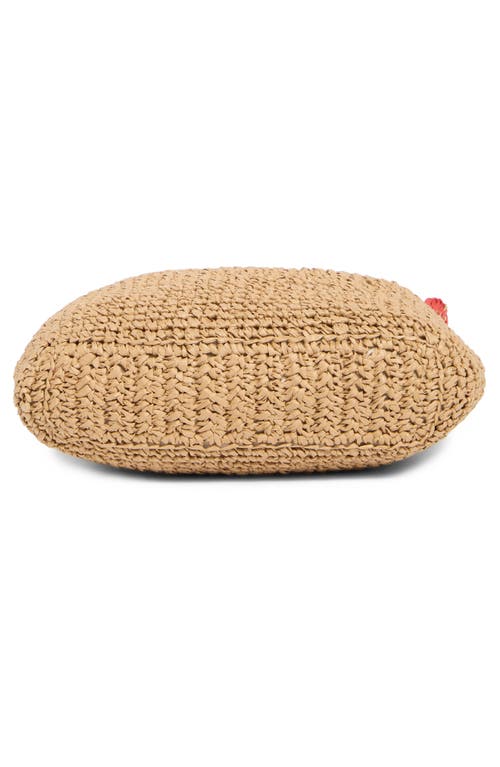 Urban Expressions Handbags Woven Straw Knotted Strap Shoulder Bag In Natural