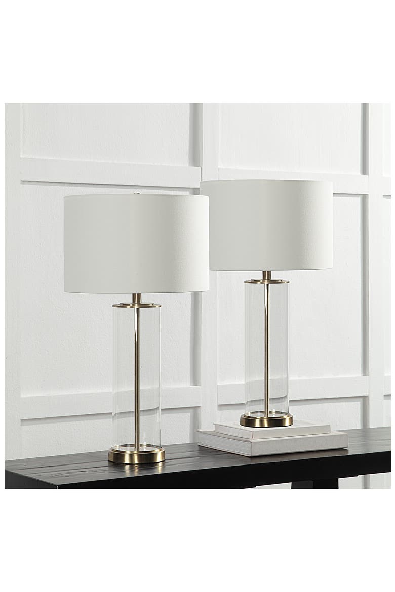 Saco Set of 2 Satin Brass & Glass Table Lamps, Alternate, color, NO COLOR