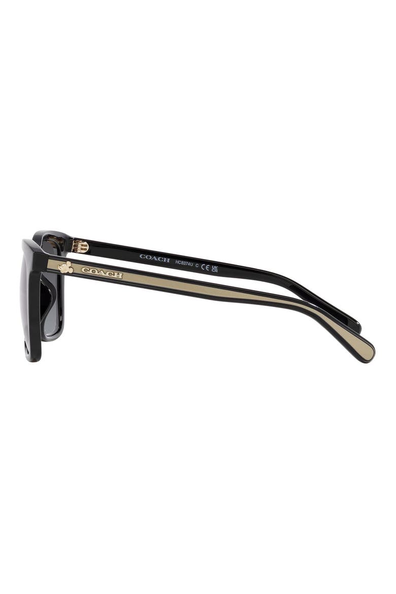 51mm Gradient Square Sunglasses, Alternate, color, BLACK