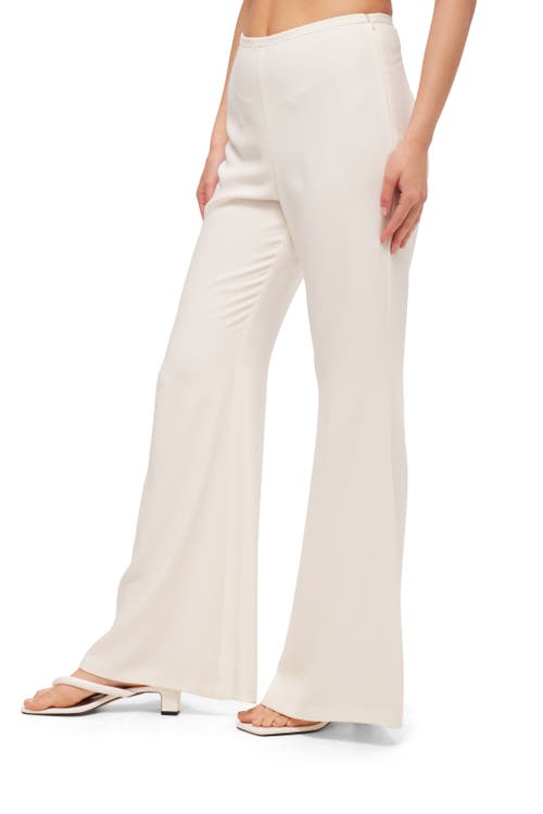 Trina Turk Flare Leg Drop Shot Pant In Whitewash