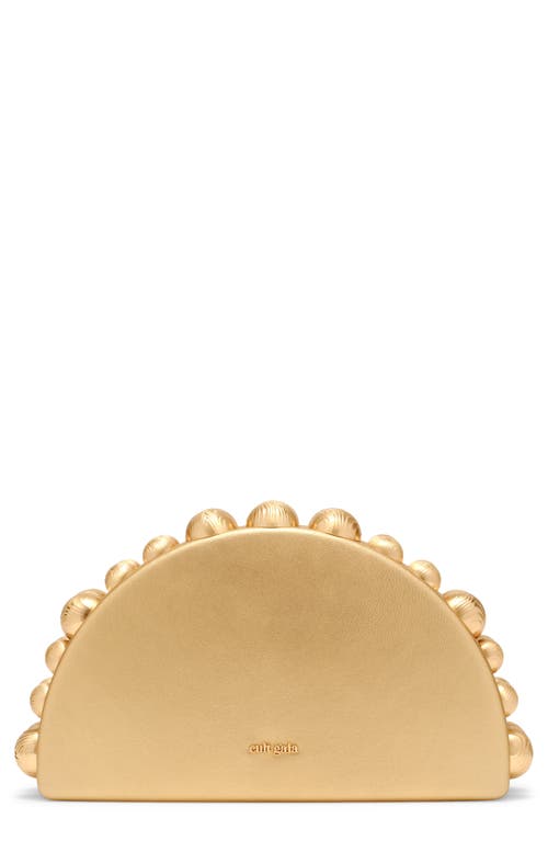 Cult Gaia Gili Leather Clutch in Brass at Nordstrom