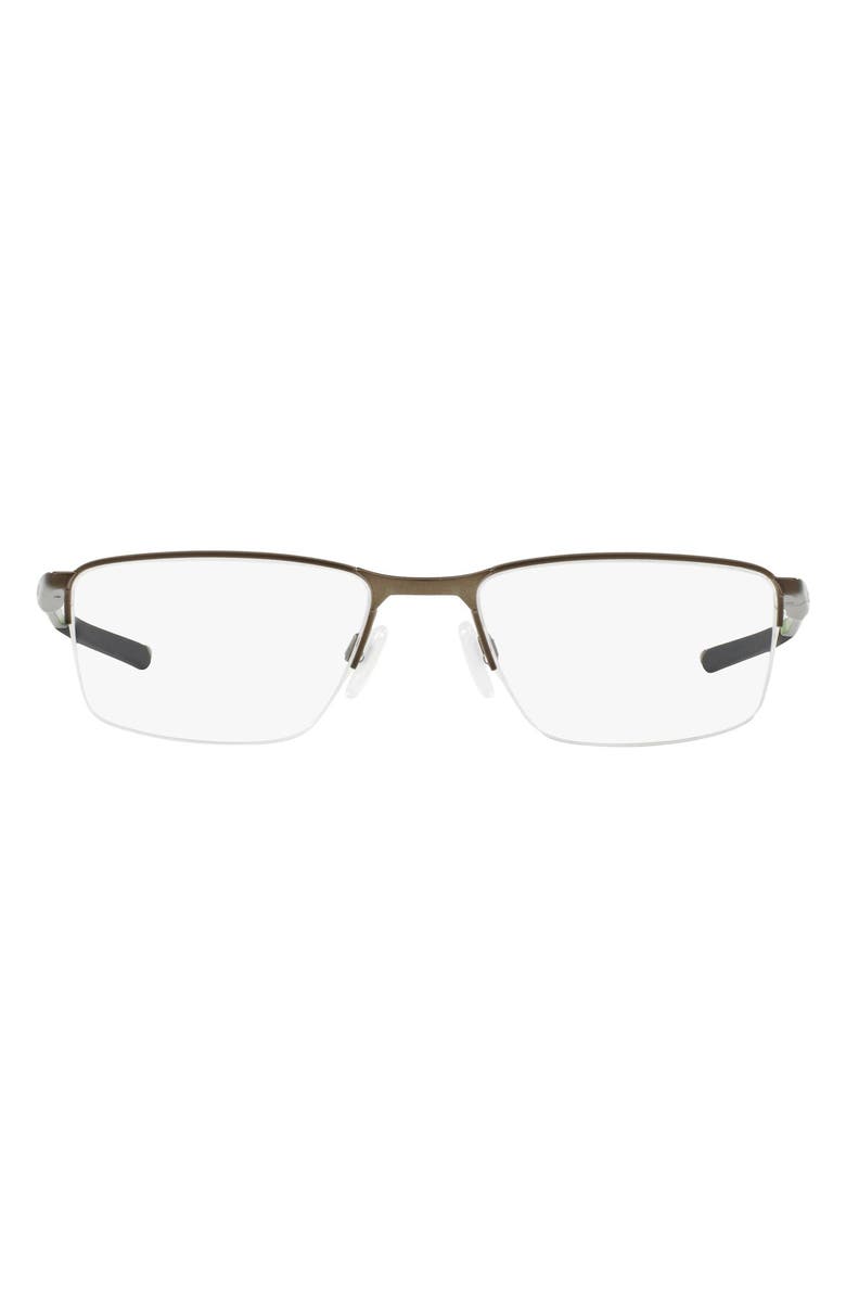 Oakley Socket 5.5 56mm Semi Rimless Rectangular Optical Glasses, Main, color, Pewter
