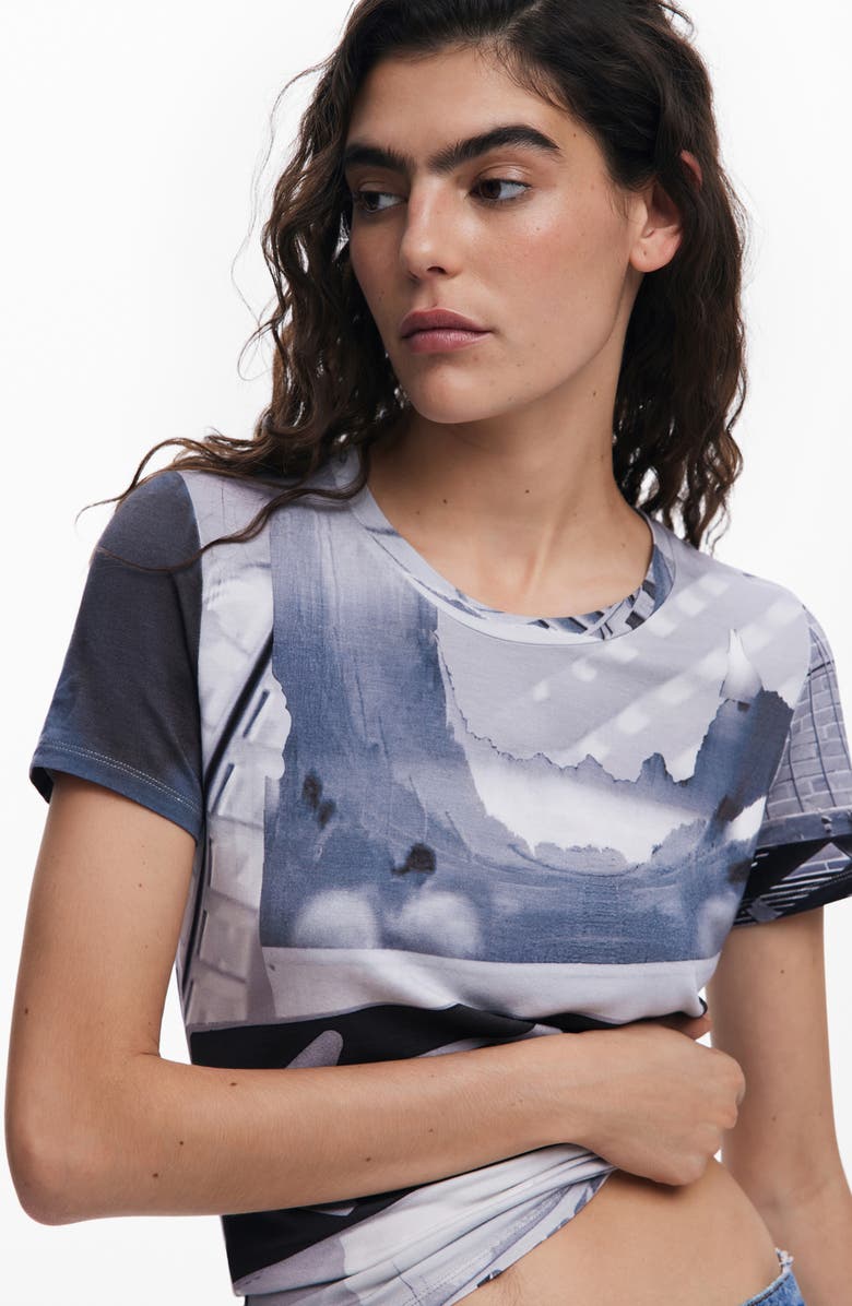 Desigual Abstract Cotton Graphic T-Shirt, Alternate, color,