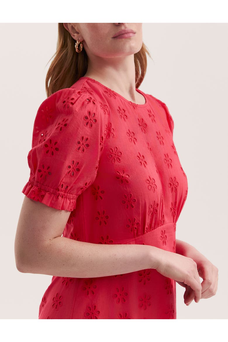 Mela Cotton Midi Tea Dress, Alternate, color, Coral