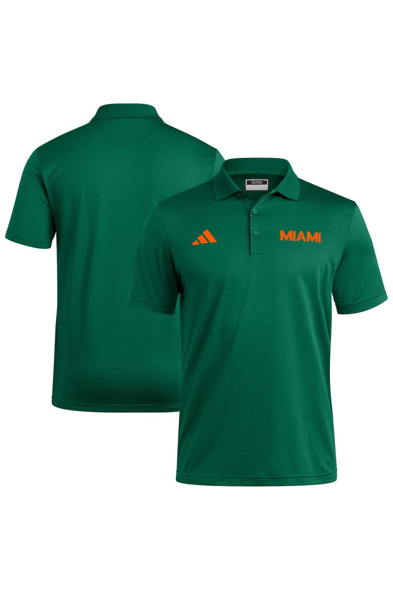 Green Miami Hurricanes Ultimate 365 Ottoman Polo Shirt, Main, color, Green