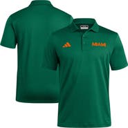 adidas Green Miami Hurricanes Ultimate 365 Ottoman Polo Shirt