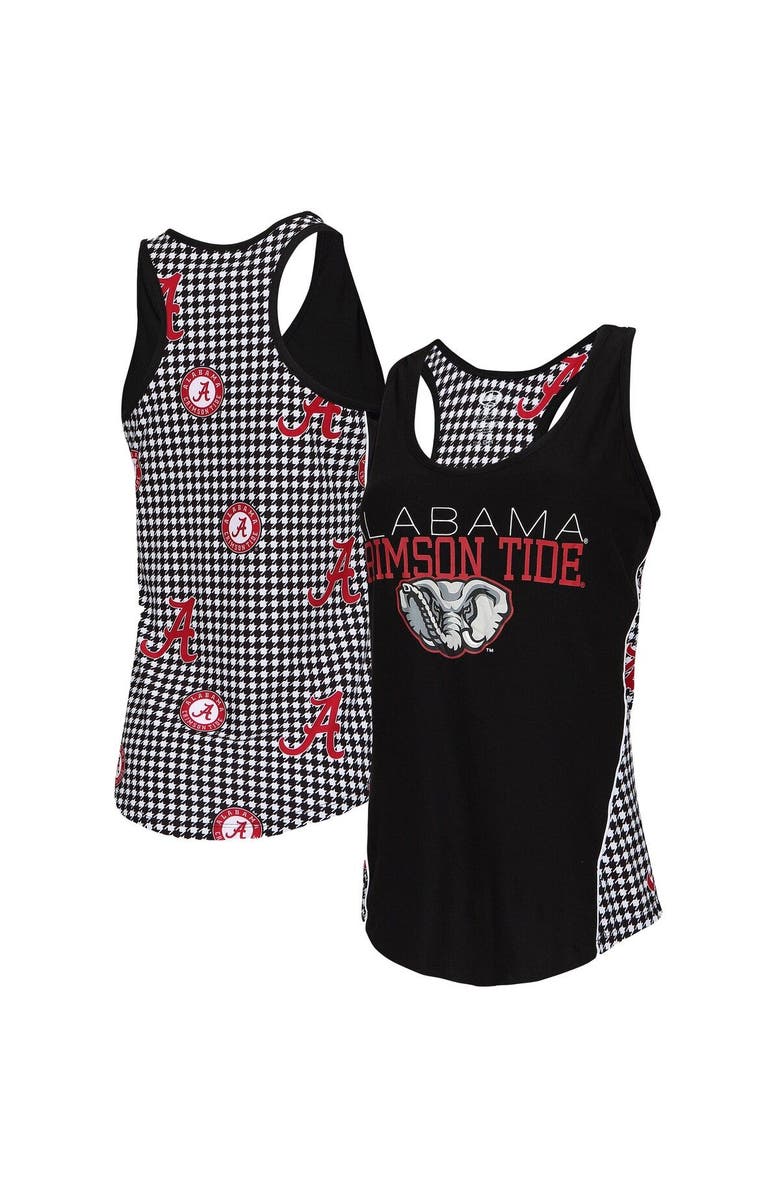 CONCEPTS SPORT Women's Concepts Sport Black/Houndstooth Alabama Crimson Tide Fairway Knit Tank Top, Alternate, color,