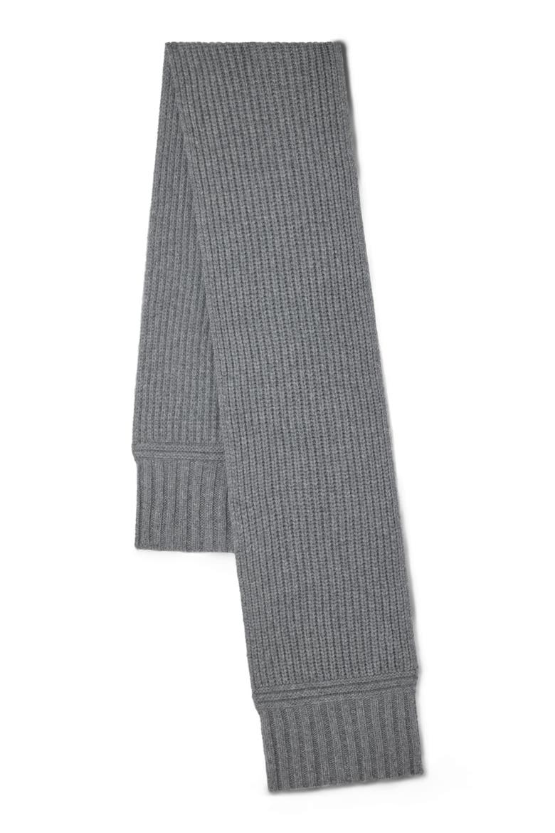 Chunky Ribbed Scarf, Alternate, color, Dark Grey Melange