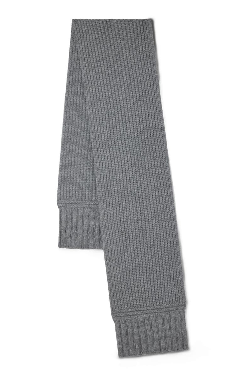 Mulberry Chunky Ribbed Scarf, Alternate, color, Dark Grey Melange