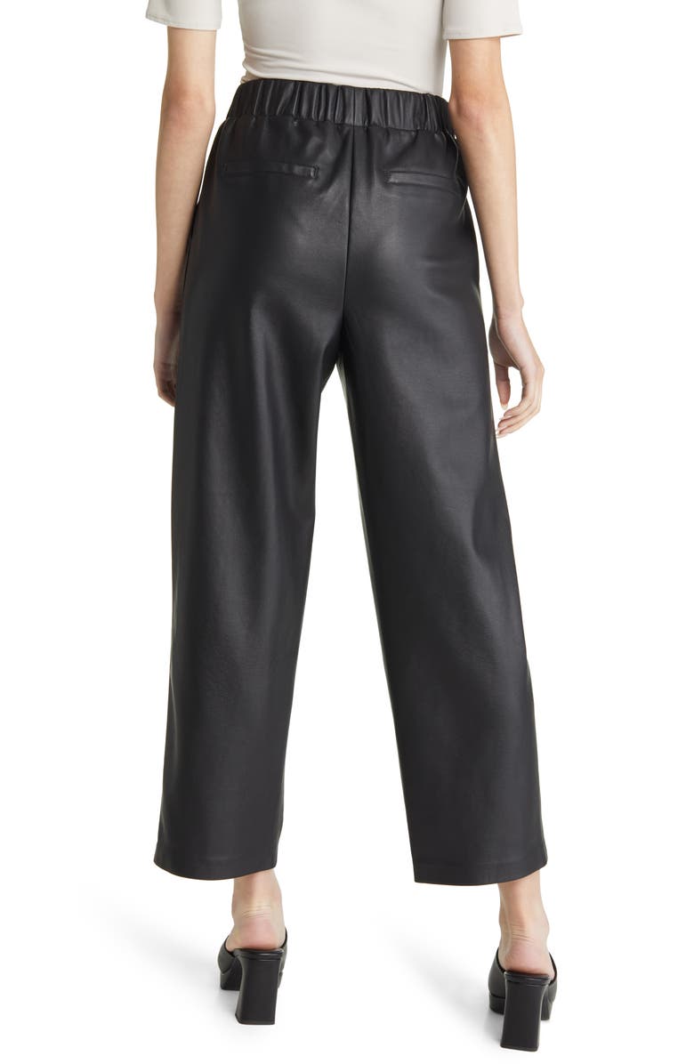 BLANKNYC Elastic Waist Crop Faux Leather Pants, Alternate, color, 