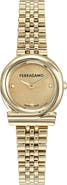 FERRAGAMO Gancini Twisted Goldtone Bracelet Watch, 23mm