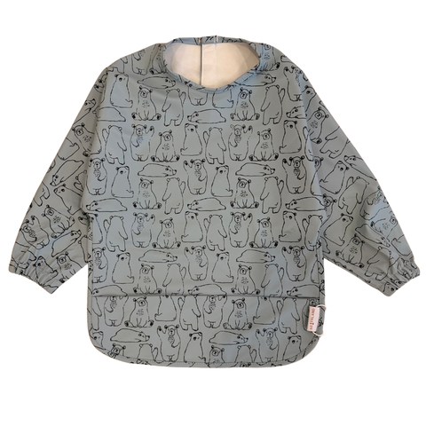 Premium Velcro Low Pocket Long Sleeve Smock Bib (6-36M)