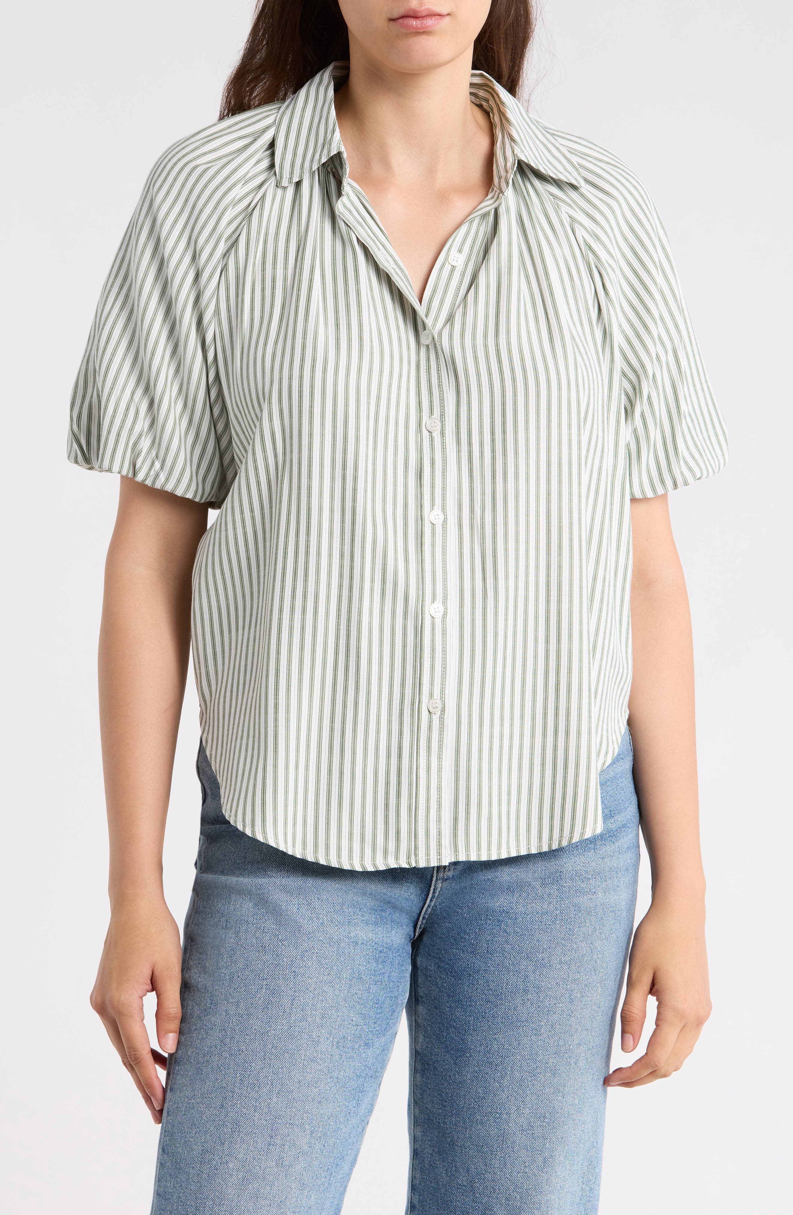 Bubble Sleeve Boyfriend Shirt - image 5