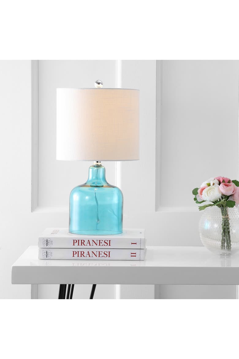 Gemma Glass Bell LED Table Lamp, Alternate, color, Moroccan Blue