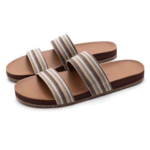 Womens Zensole Vistas Faux Leather Double Strap Slide Sandals