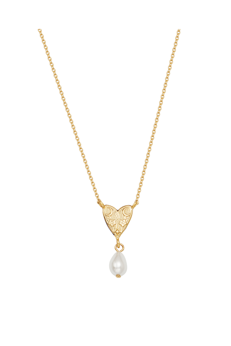 Jasmine Moon Butterfly & Pearl Necklace, Alternate, color, Gold