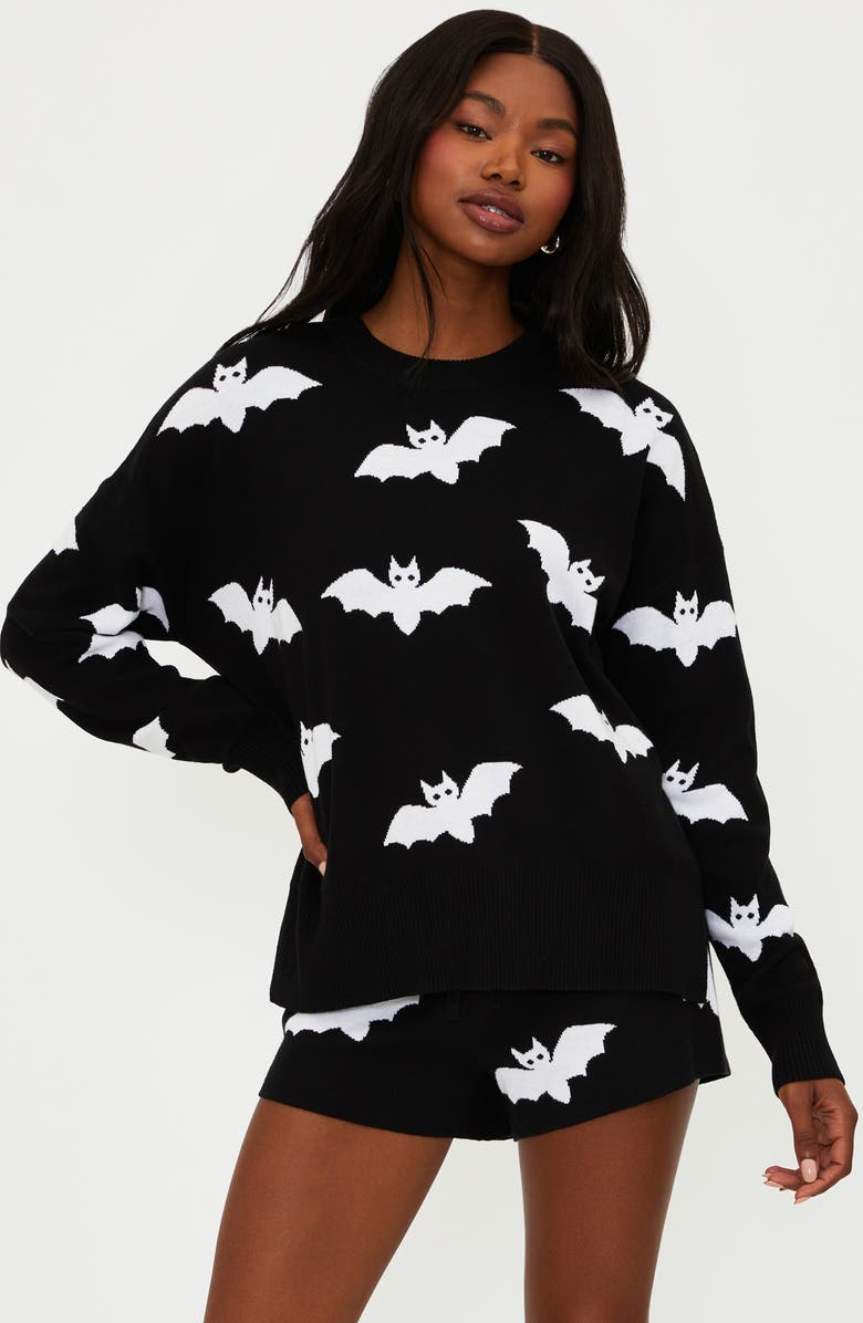 Beach Riot Callie Cotton Sweater, Alternate, color, Bats