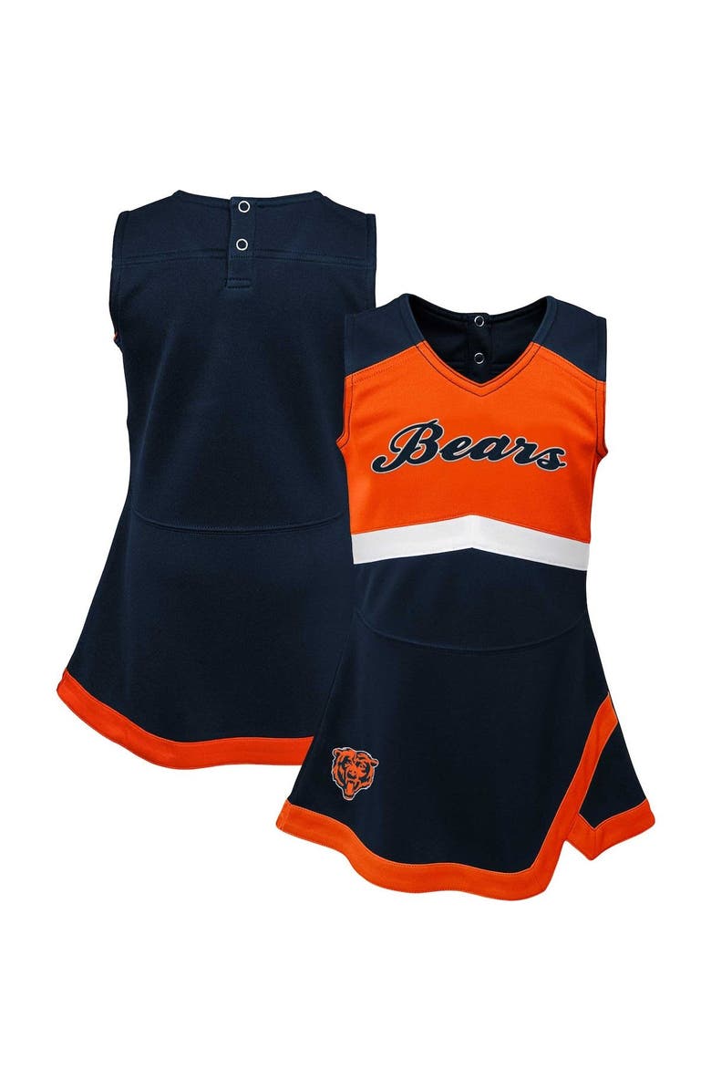 Outerstuff Girls Infant Navy Chicago Bears Cheer Captain Jumper Dress, Main, color, Navy
