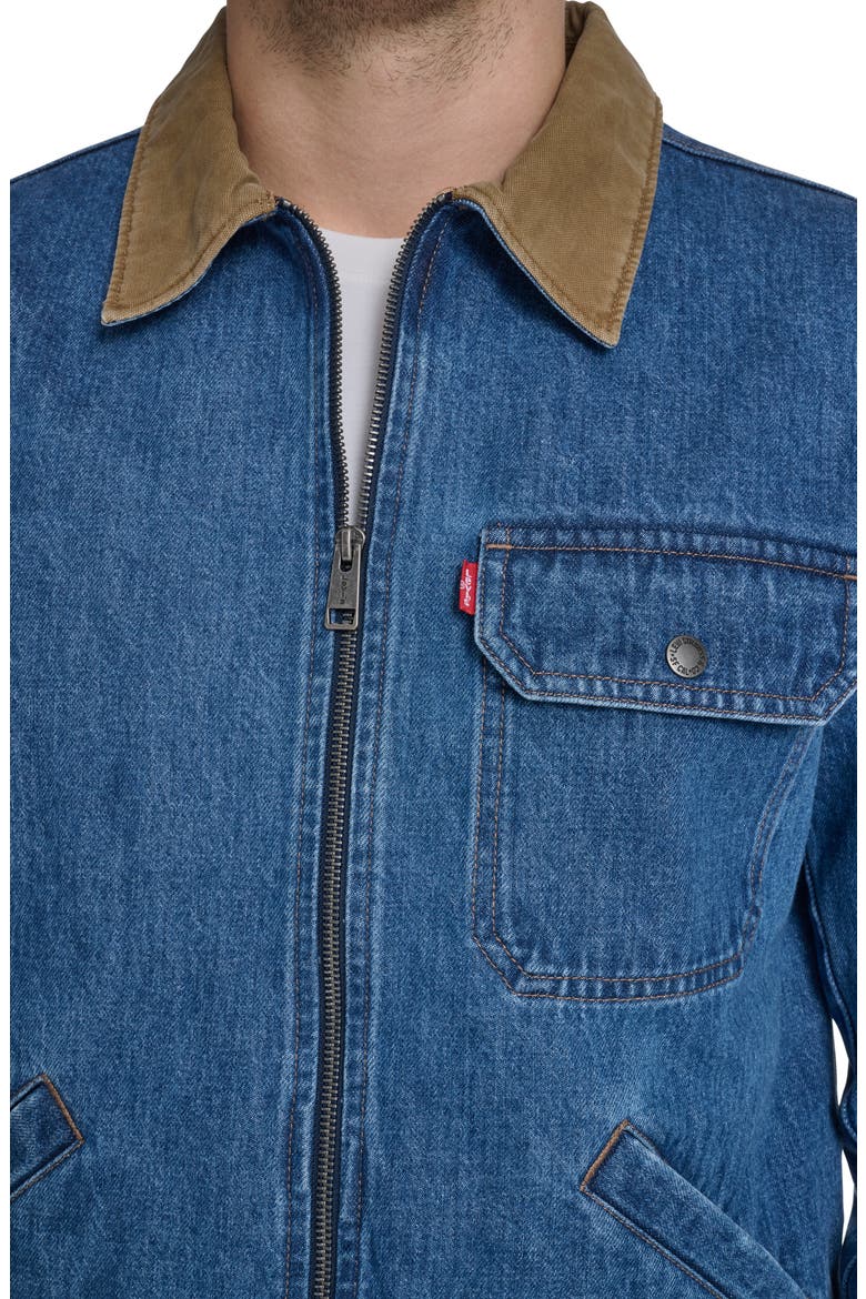 Lightweight Cotton Twill Utility Jacket, Alternate, color, MEDIUM WASH DEN