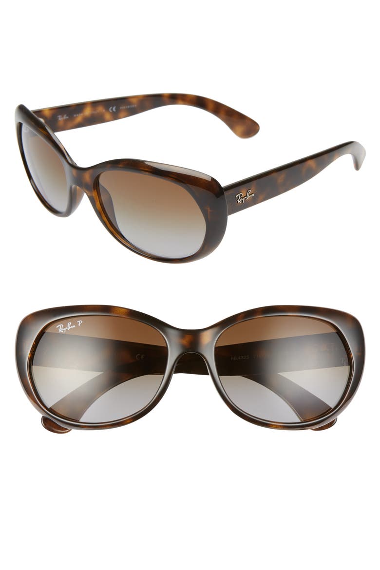 59mm Polarized Sunglasses, Main, color, HAVANA/ GREY GRADIENT BROWN