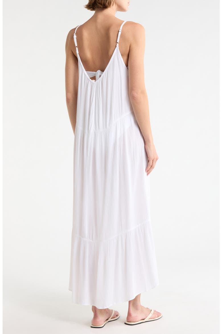Tiered Gauze Cover-Up Midi Dress, Alternate, color, WHITE