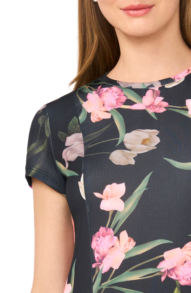 Ted Baker Cap Sleeve Midi Dress, Alternate, color, Rich Black