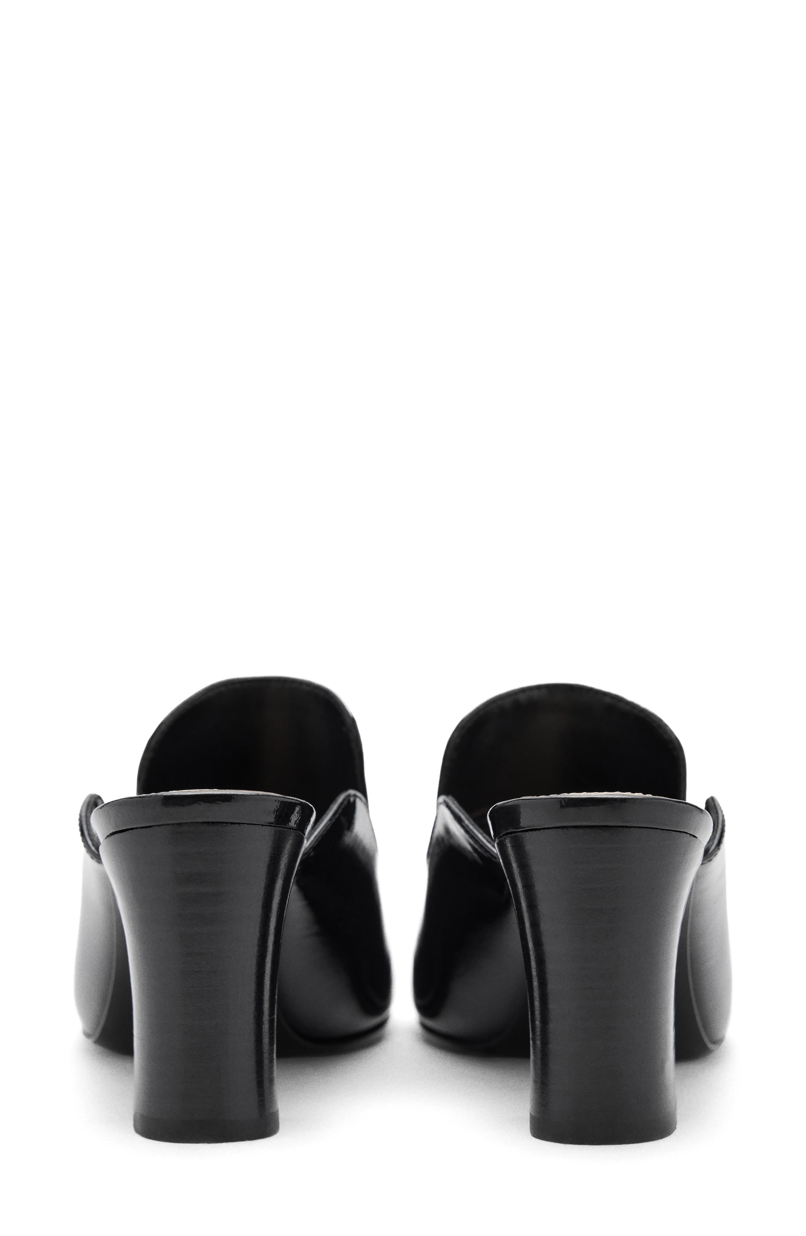 Patent Heeled Mule, Alternate, color, BLACK
