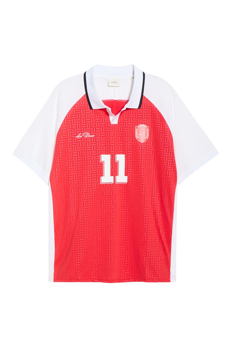 Denmark Johnny Collar Football Jersey, Main, color, SKI PATROL RED