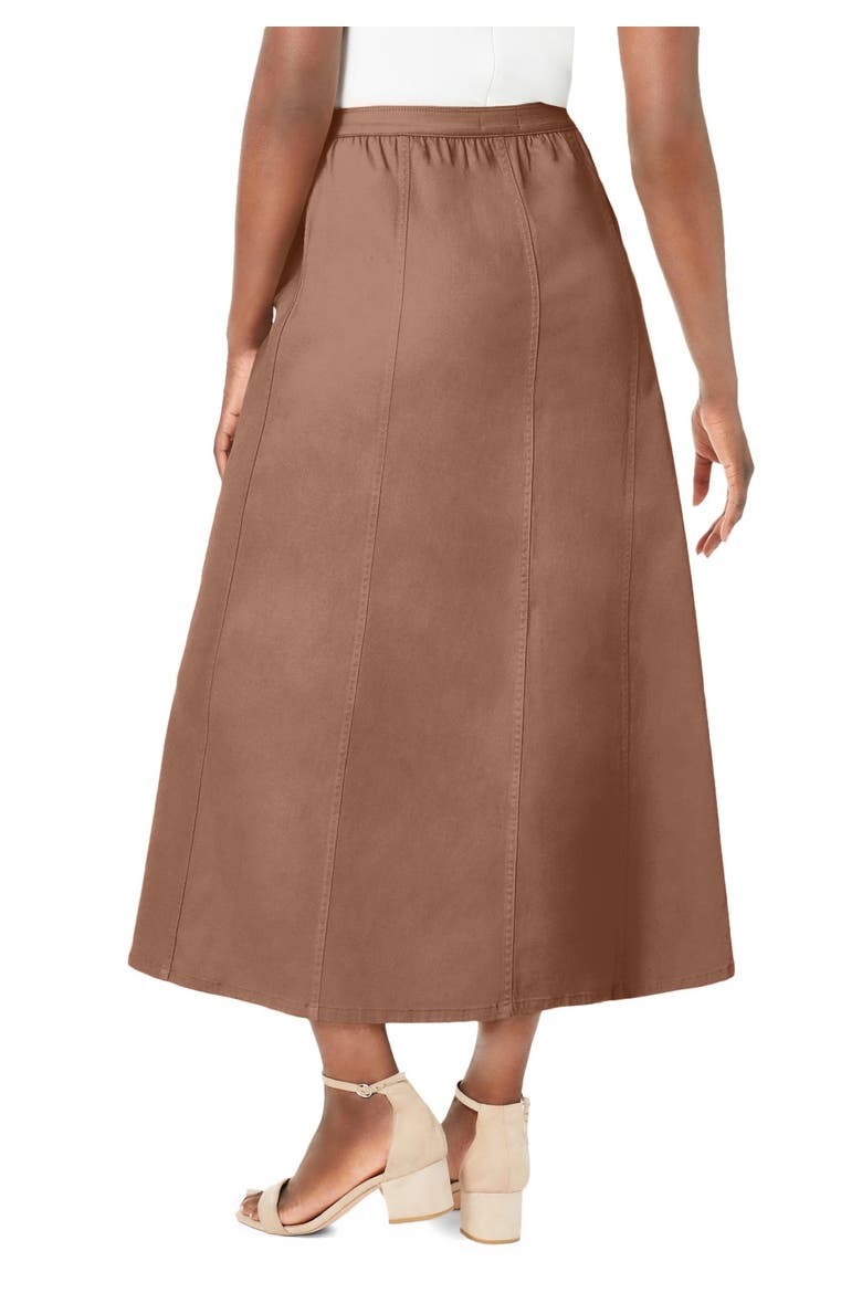Stretch Denim Jegging Skirt, Alternate, color, CREAMY MOCHA