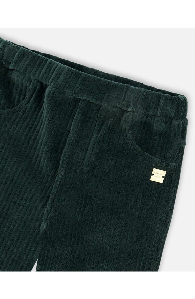 Deux par Deux Stretch Velour Rib Treggings, Alternate, color, Dark Green