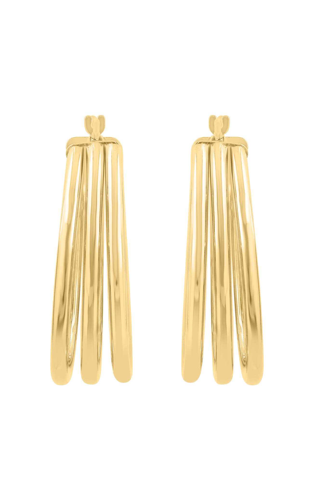 EFFY 14k Yellow Gold Triple Grace Gold Hoops (Women) | Nordstrom