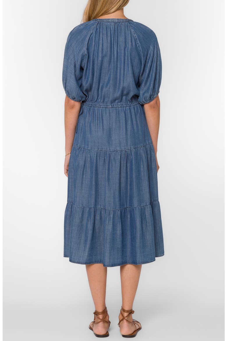 Cassie Tiered Denim Midi Dress, Alternate, color, CALVA