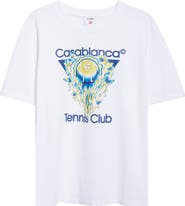 Casablanca Classic Fit Tennis Club Icon Organic Cotton Graphic T-Shirt
