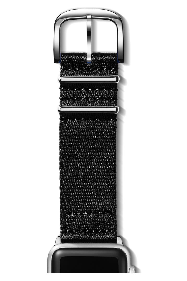 Nylon 24mm NATO Apple Watch® Watchband, Alternate, color, BLACK