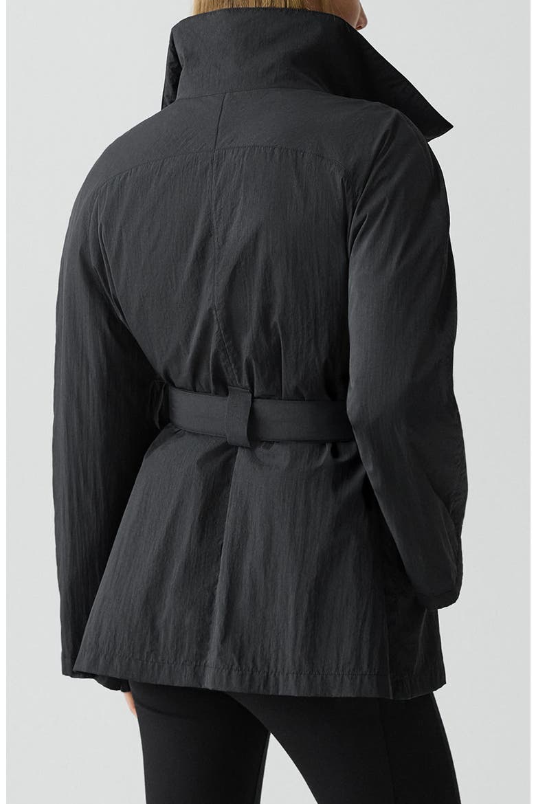 Belted Nylon Parka, Alternate, color, BLACK