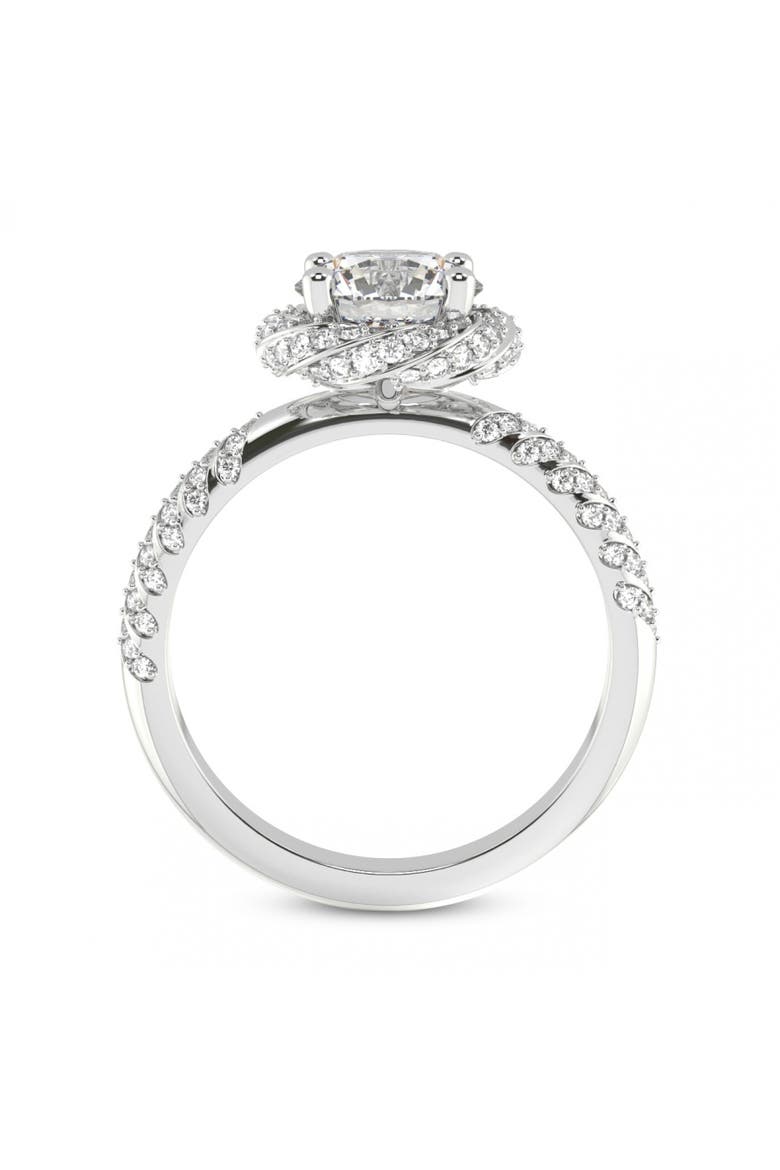 Certified 1.20Ct Diamond Engagement Ring Gold Lab Grown Twist Vine Band, Alternate, color, 10k White Gold