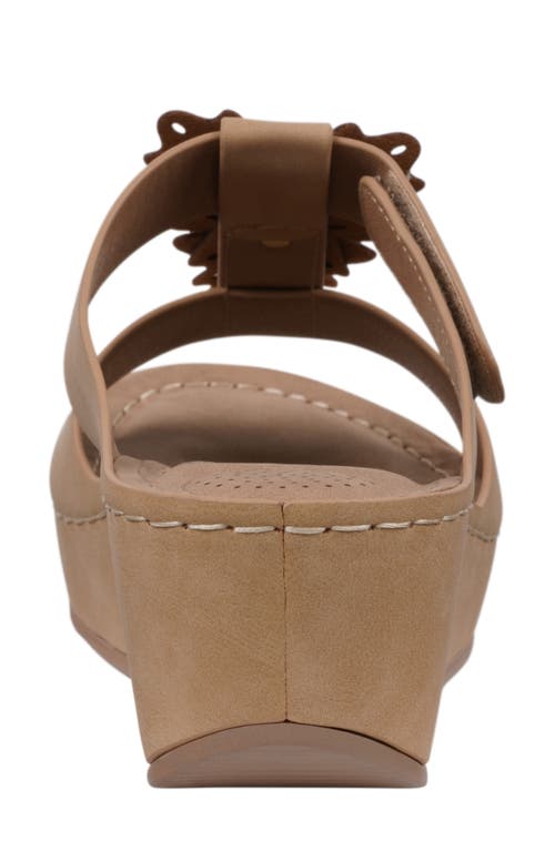 Gc Shoes Talia Flower Wedge Sandal In Tan