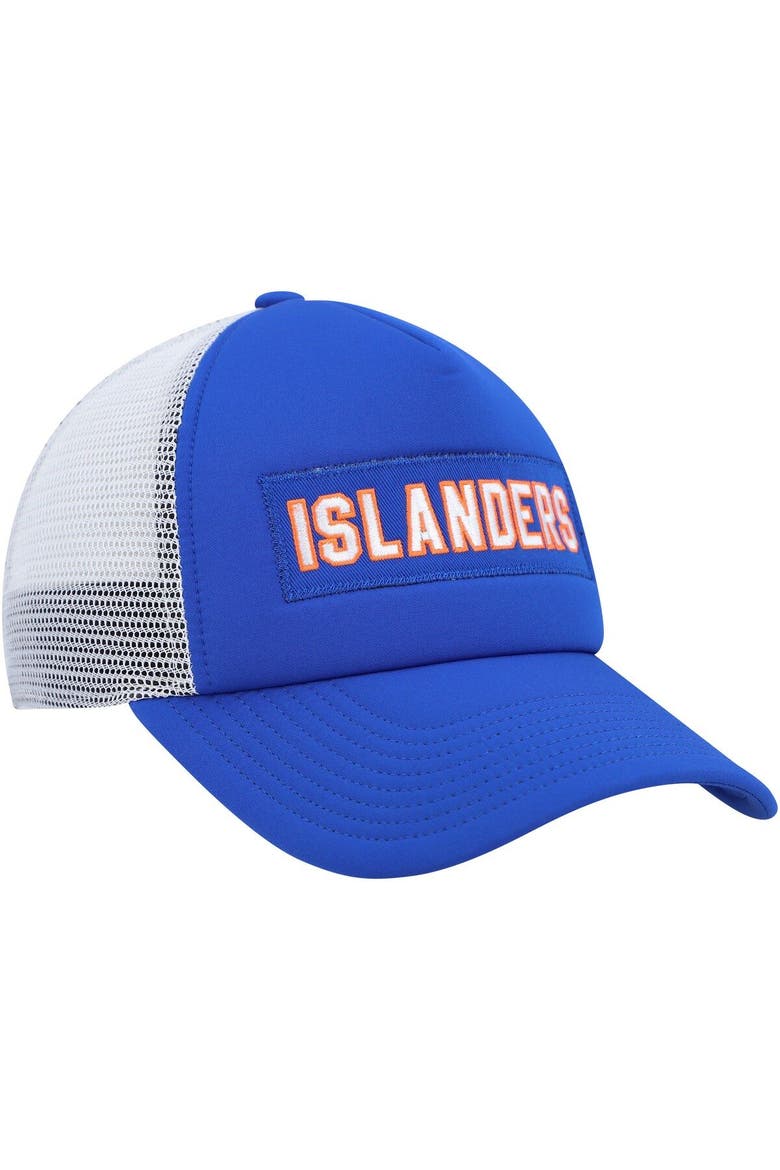 Men's adidas Royal/White New York Islanders Team Plate Trucker Snapback Hat, Alternate, color, Royal