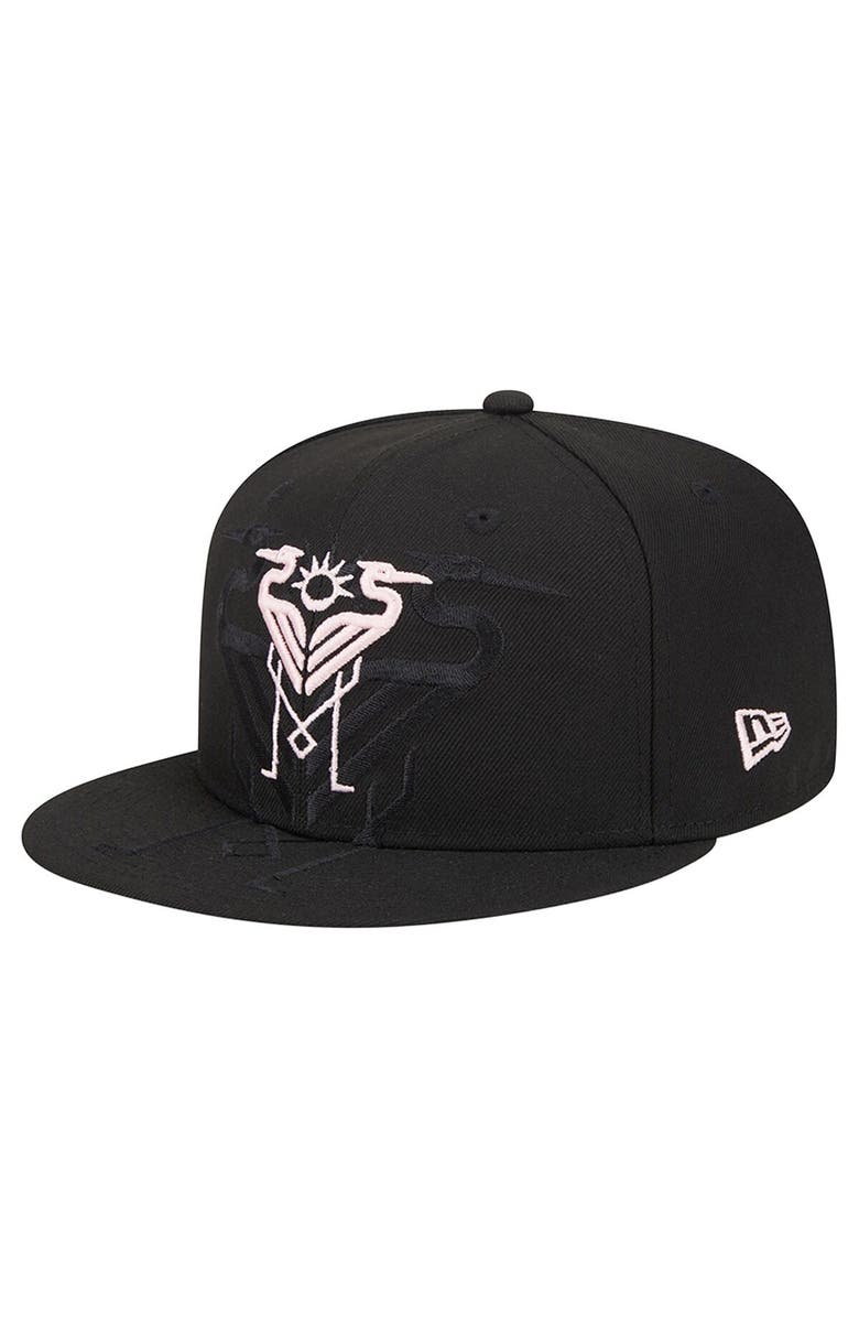New Era Men's New Era Black Inter Miami CF Jumbo 9FIFTY Snapback Hat, Main, color,
