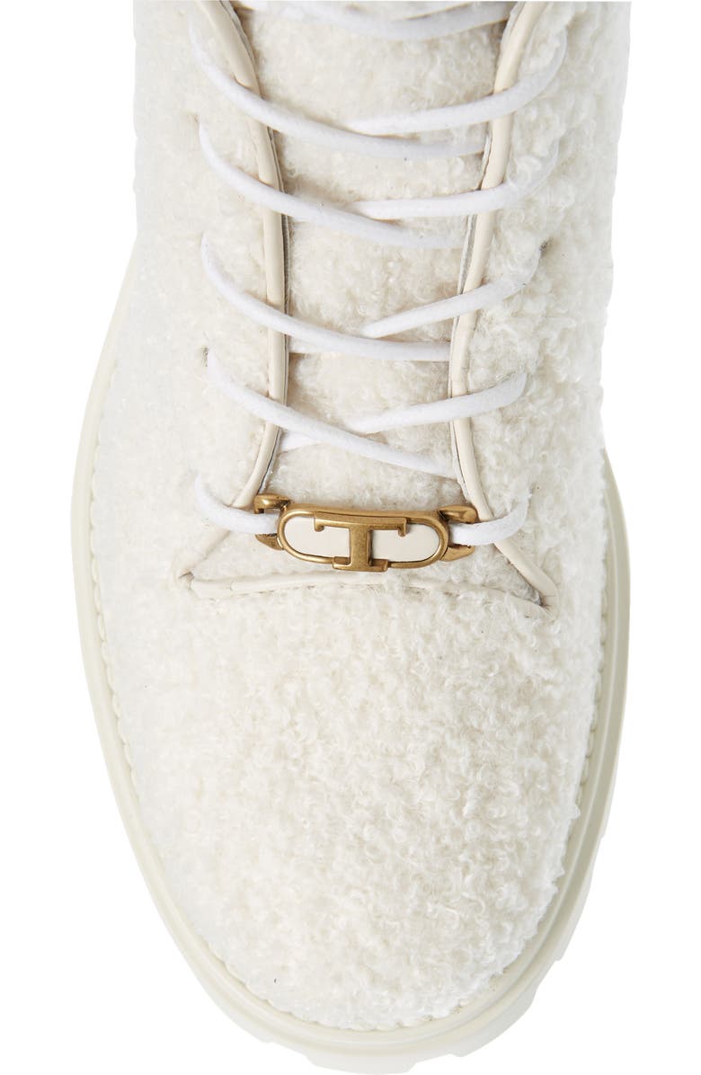 Tod's Faux Shearling Combat Boot, Alternate, color,