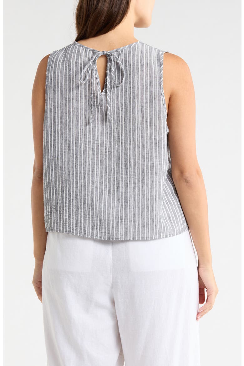 Stripe Sleeveless Cotton Top, Alternate, color, BLACK