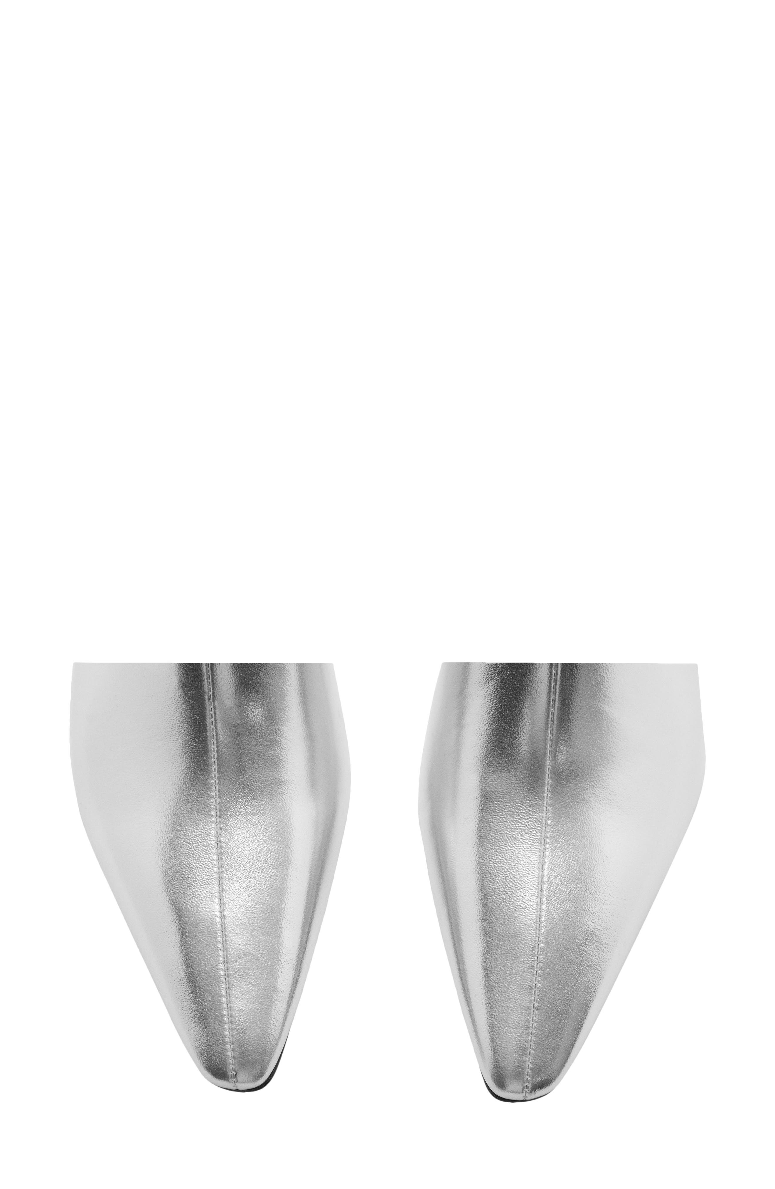 MANGO Metallic Kitten Heel Bootie, Alternate, color, 