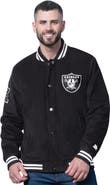 STARTER Men's Starter Black Las Vegas Raiders Blackout Corduroy Full-Snap Varsity Jacket