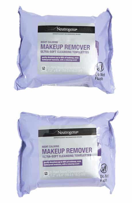 NEUTROGENA Pack of 2 Night Calming Make Up Remover Cleansing Towelettes