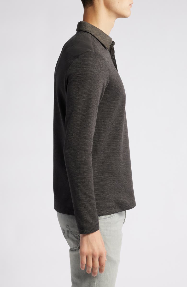 Robert Barakett Gosford Long Sleeve Cotton Blend Polo, Alternate, color, Olive