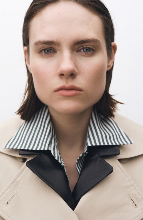 Mango Belted Double Breasted Trench Coat In Beige