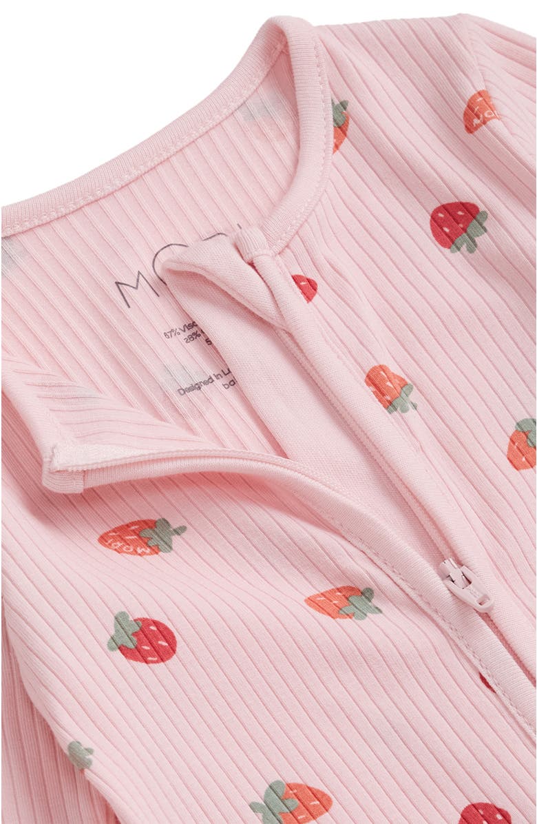 MORI Ribbed Two Way Zip-Up Romper, Alternate, color, Strawberry Crystal Rose