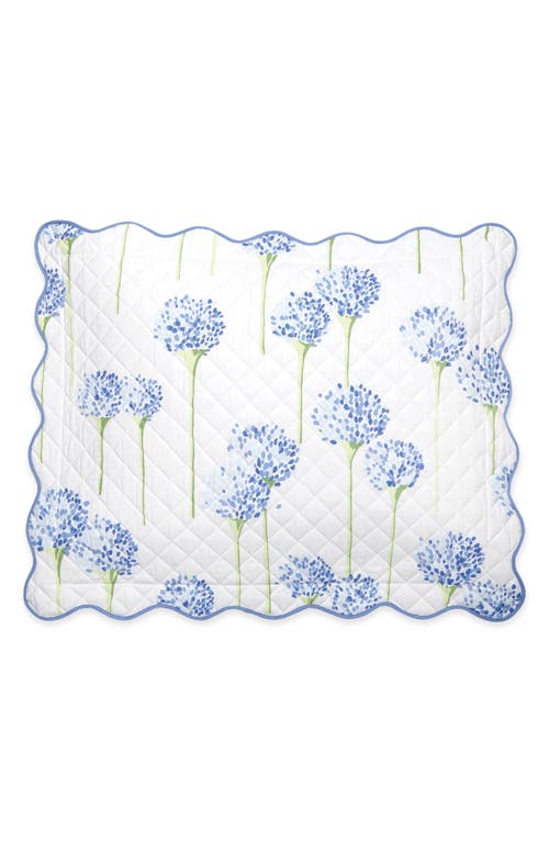 Matouk Floral Quilted Cotton Percale Sham In Azure