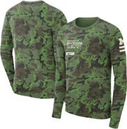 Jordan Brand Men's Nike Camo Michigan Wolverines Military Long Sleeve T-Shirt